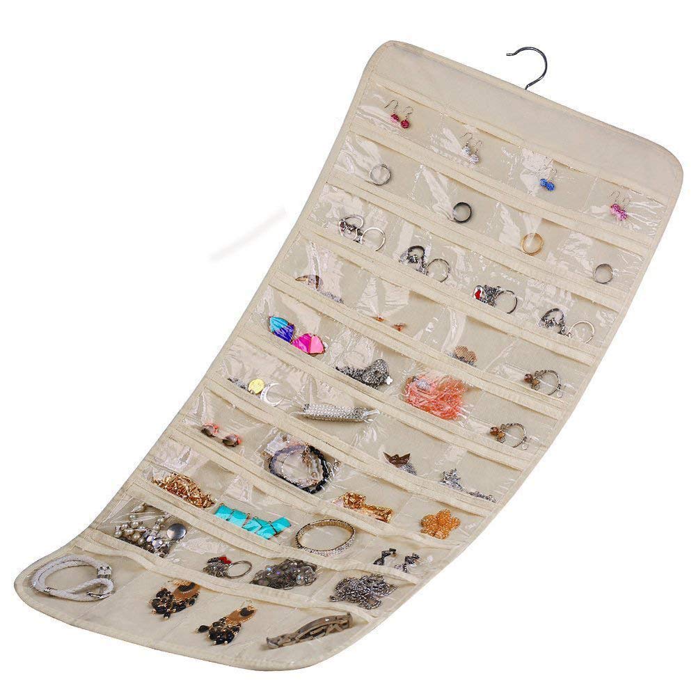 Homeponnew Organiseur De Bijoux à Suspendre, Design Double Face Avec 80