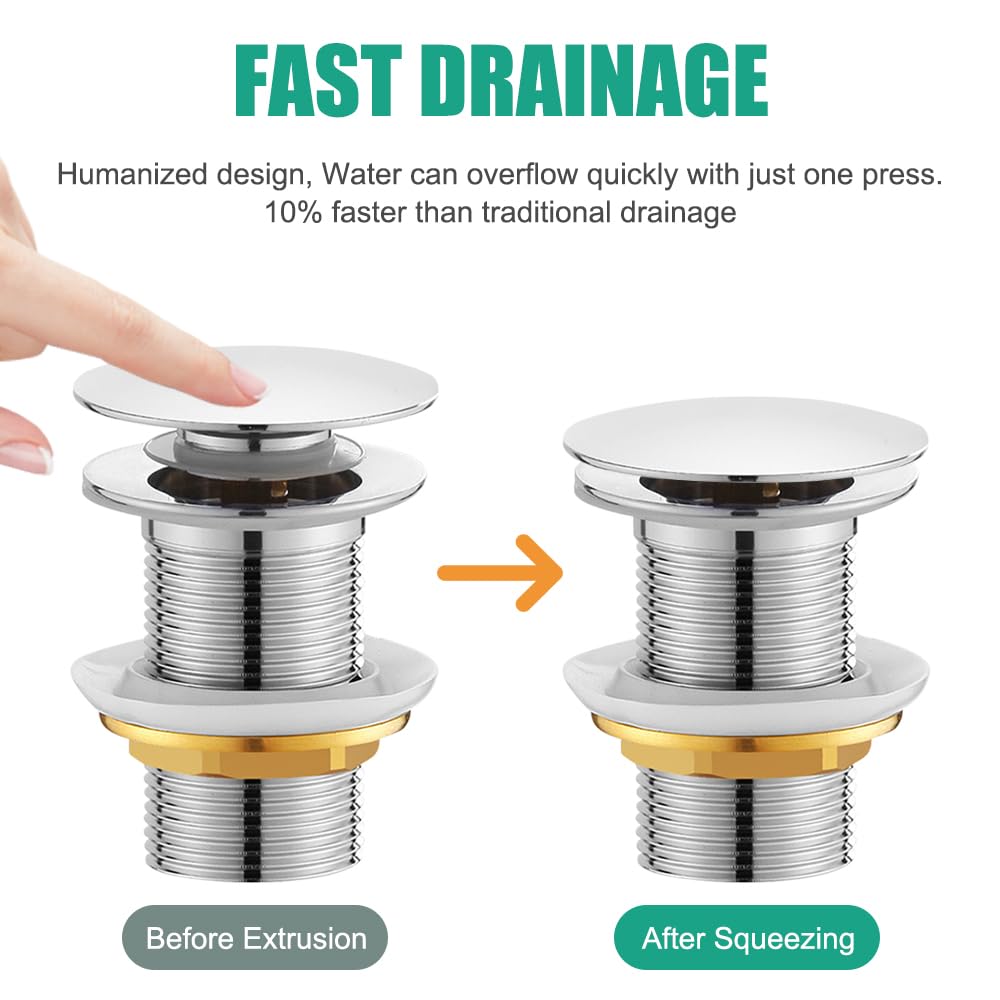 Desagüe de lavabo de acero inoxidable sin rebosadero