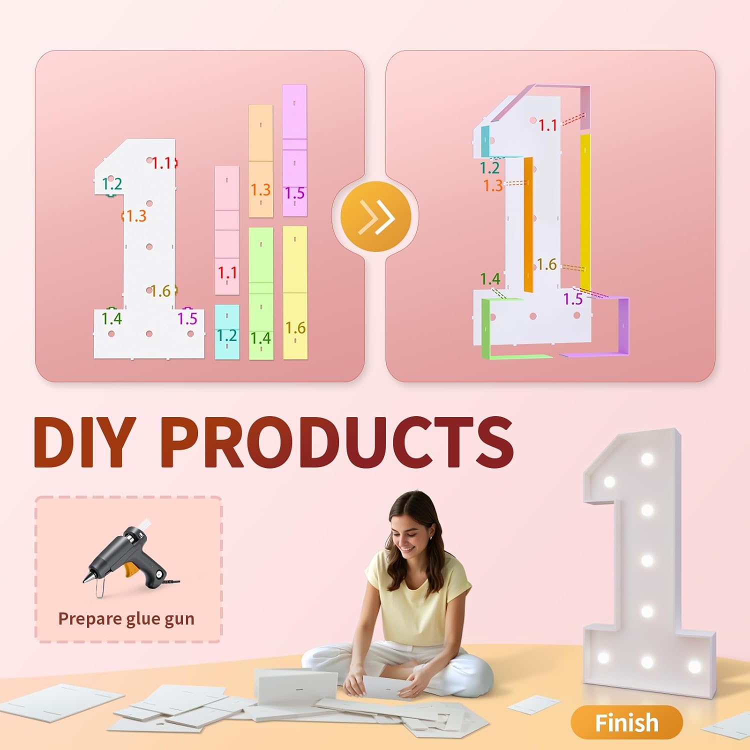 imprsv 4FT Marquee Numbers 13, Large Light Up Numbers 13th Birthday Decorations for Boys, 13th Anniversary Party Backdrop - Image 2