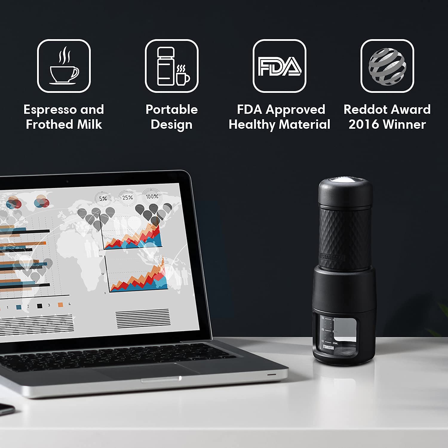 STARESSO Portable Espresso Machine Manual Espresso with Rich & Thick