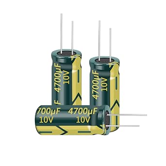 10pcs 10V 4700UF Capacitor 10x25MM0.39x0.98in High Frequency Aluminum Electrolytic Capacitors for TV, LCD Monitor, Game