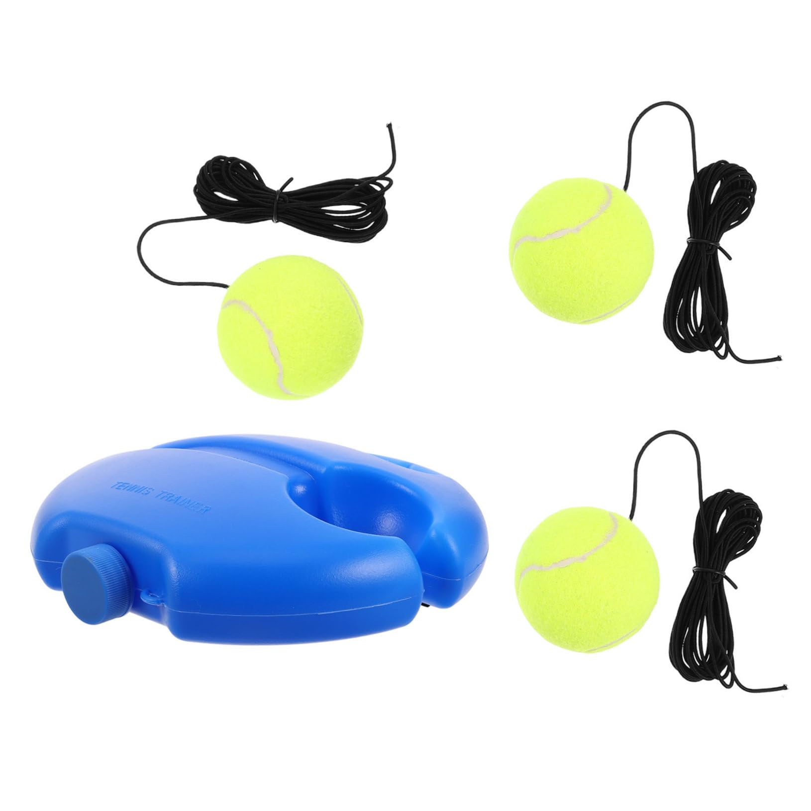 BESPORTBLE Portable Tennis Trainer with Rebound Ball Base Tennis Practice Kit for Beginners and Includes Base and Tennis Balls with String for Self Training
