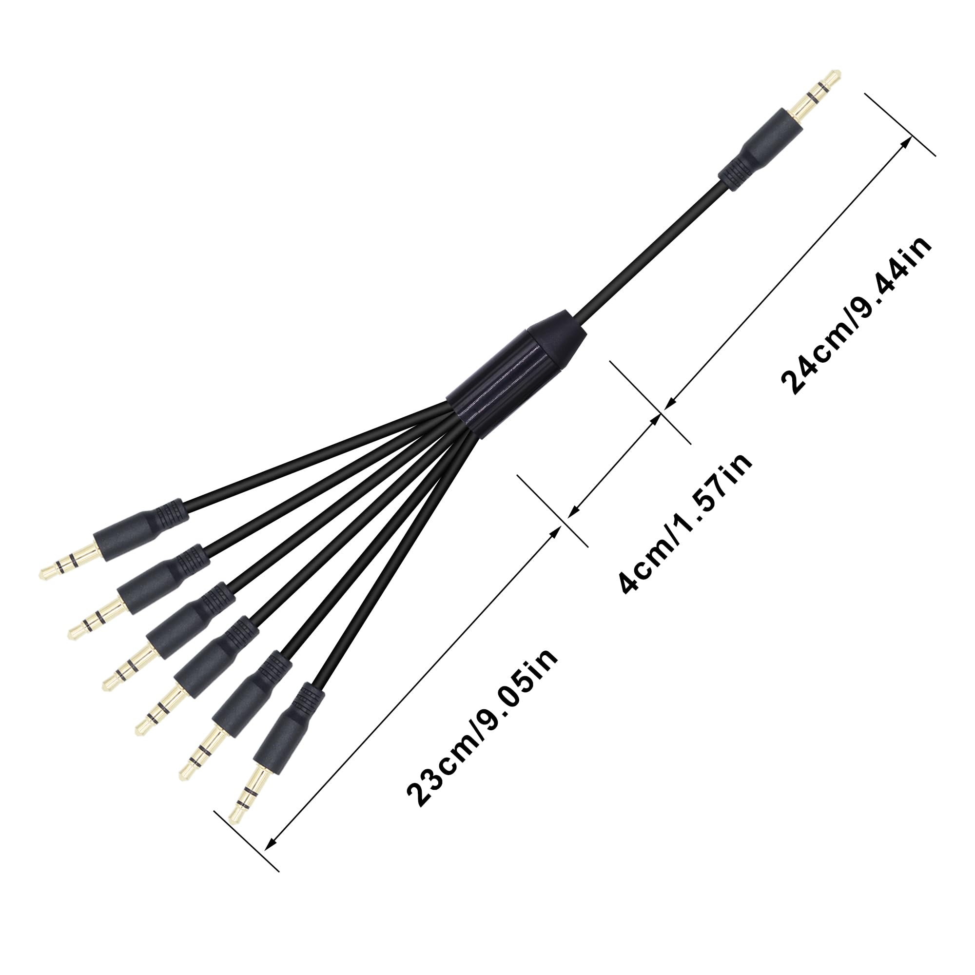 Rozdzielacz słuchawkowy, 3,5 mm, 3-biegunowy, pozłacany, 3,5 mm, do komputera, głośnika, MP3, słuchawki (0,5 m)