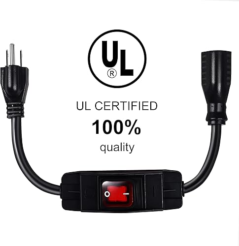 Miniatura 2 de Cable de Extensión para Exteriores con Interruptor de EncendidoApagado Impermeable, Cable de Extensión de 3 Clavijas con Interruptor de Cable en