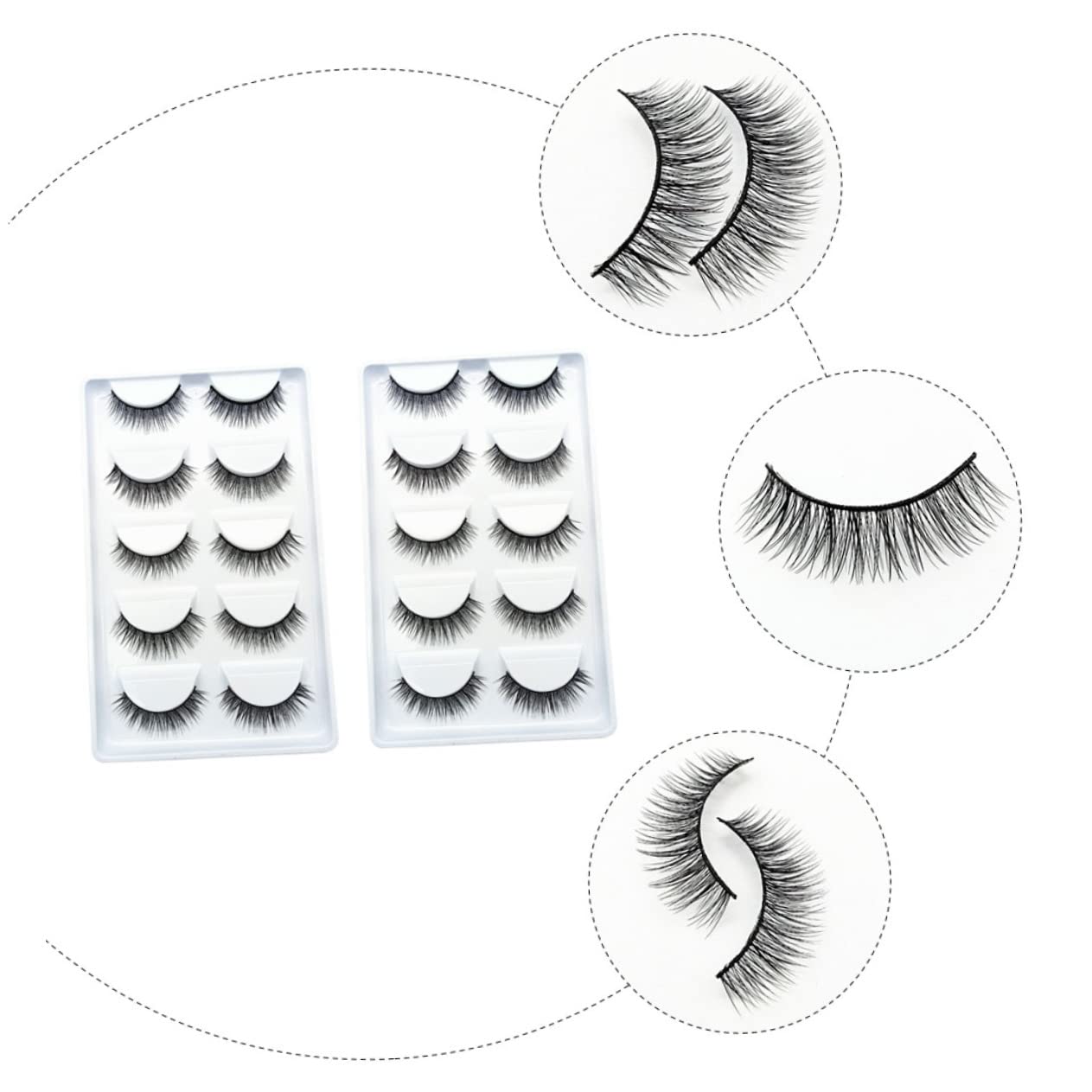 Mikikit 10paires Faux Cils Naturels Pour Filles Maquillage Cosmétique Et Beauté De Cils Beauté Accessoire