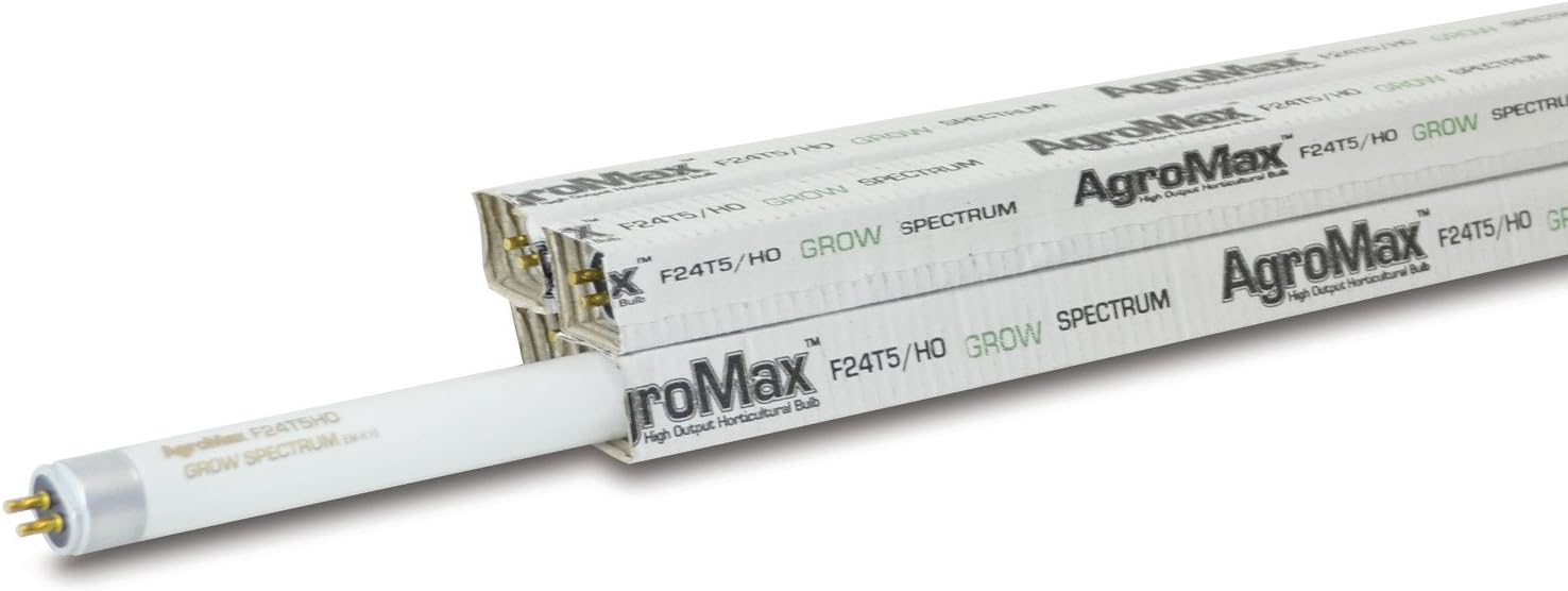 4-Pack 2 Foot (22.625") 6,400K Grow T5 Fluorescent Grow Light Bulbs - (4) F24T5HO Bulbs