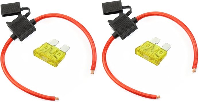 Voodoo 2 True Spec 10 AWG Gauge ATC Inline Fuse Holder Fuseholder Cover & 2 Fuses 20 Amp