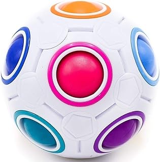 Toyzabo Challenging Puzzle Speed Cube Ball, Matching Colors Game, With 11 Rainbow Colors