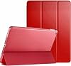 Coverzone iPad 11.Nesil A16 11inç10.Nesil 10.9inç ile uyumlu Kılıf Saydam Arka Kapak Flip Smart Cover Katlanabilir Standlı Darbe Emici Koruyucu Tablet Kılıfı Akıllı Uyku Özellikli Kırmızı