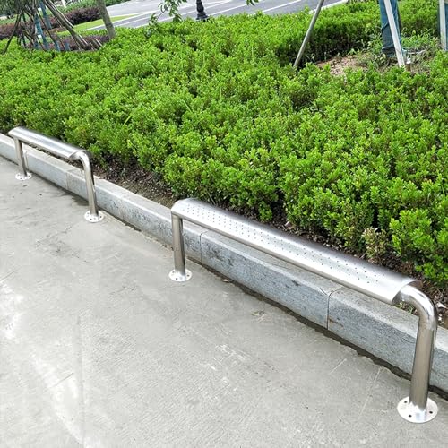 Banc d'extérieur sans dossier en acier inoxydable résistant