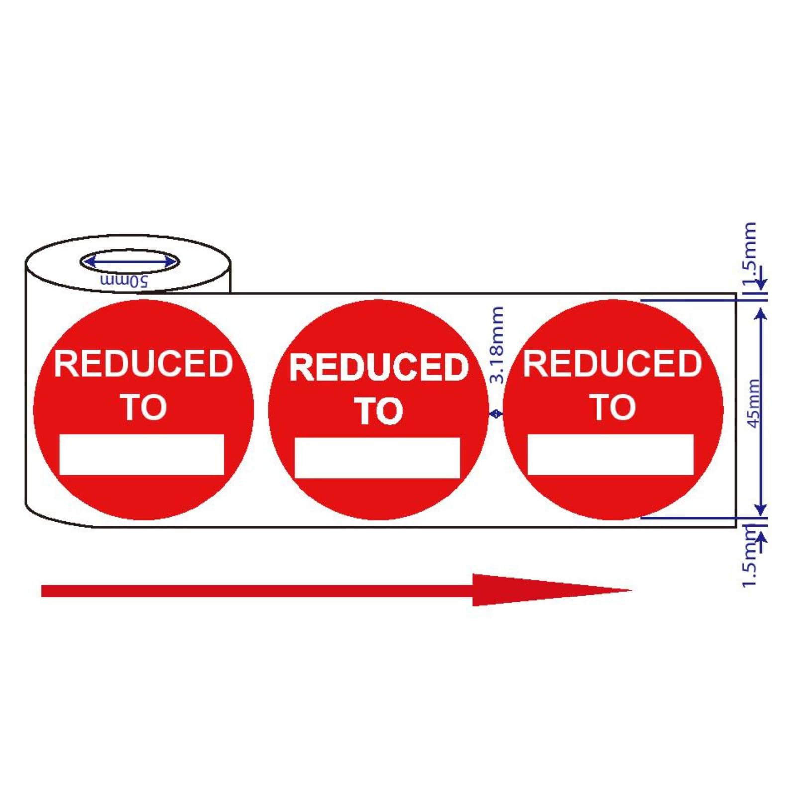 500x 45mm red Price self Adhesive Stickers Sticky Labels Swing tag Labels for Retail Reduce to โ image 1