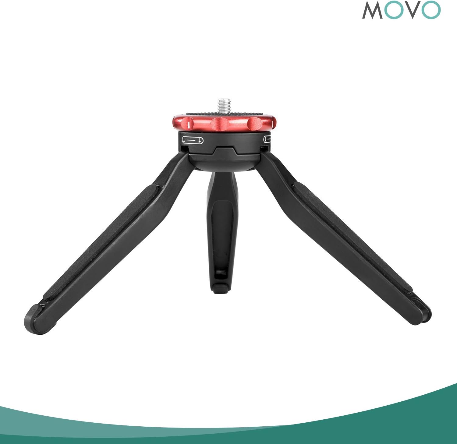Super Brands Movo Universal Mini Camera Tripod with Extendable Pole (MV-T1) Adjustable Head, Heavy-Duty Aluminum Travel Stand for DSLR, Mirrorless, GoPro, Smartphones, Compact, Portable