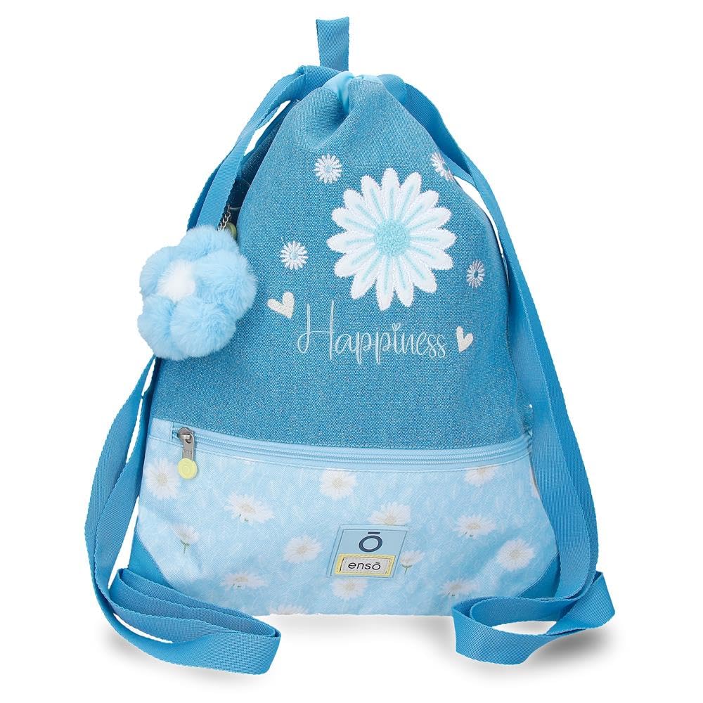 Enso Happiness Denim Zipped Sack Backpack 35x46x1 cm Polyester