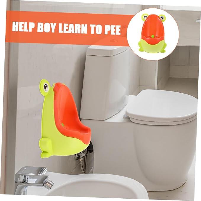 Orinal infantil de pared con diseño de rana para niños miniatura 5