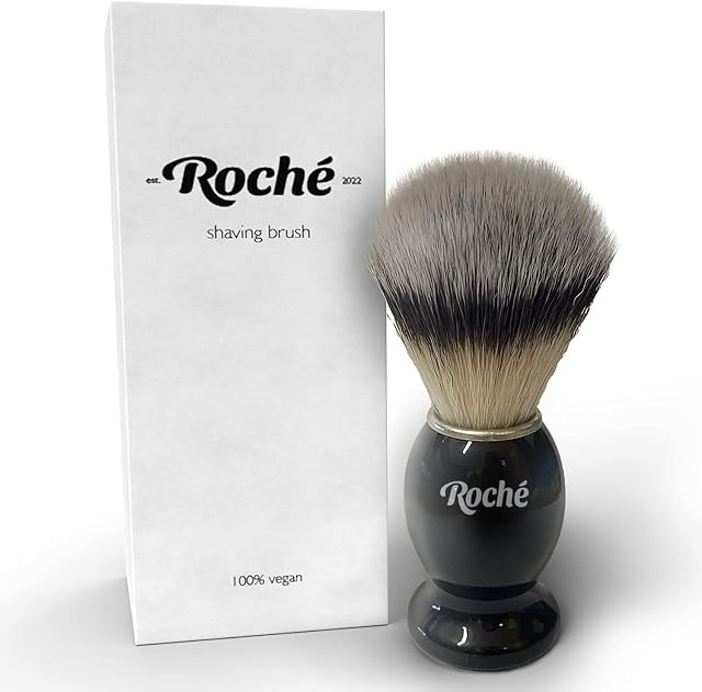 Shaving Brush - Luxury Exfoliating Synthetic Barbers Shave Brush, Vegan & Suitable for Sensitive Skin