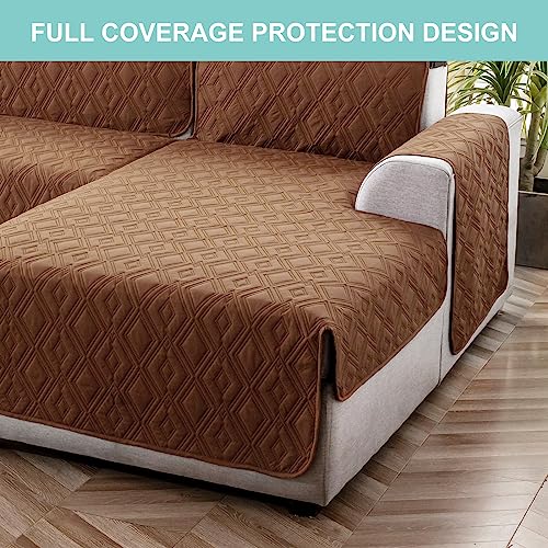 Genina Sectional Couch Covers For Dogs L Shaped Sofa Covers Chaise Lounge Cover Reversible Couch Covers For Sectional Sofa L Shape Furniture Protectors Cover For Pets, Kids (Brown, X-Large) #TOP4