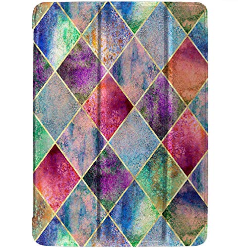 Image of DuraSafe Cases for iPad 9.7 Inch 6th Gen / 5th Gen [iPad 6 iPad 5 ] A1893 A1822 A1954 MRJN2HN /A MR7G2HN /A Lightweight Smart Adjustable Stand Feature Printed Sleek Design Flip Case - Diamond Grid