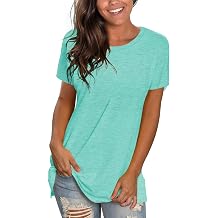 Saloogoe Womens Loose Fit Tshirts Short Sleeve Summer Tops Casual Workout Yoga Tunic T Shirts Tops