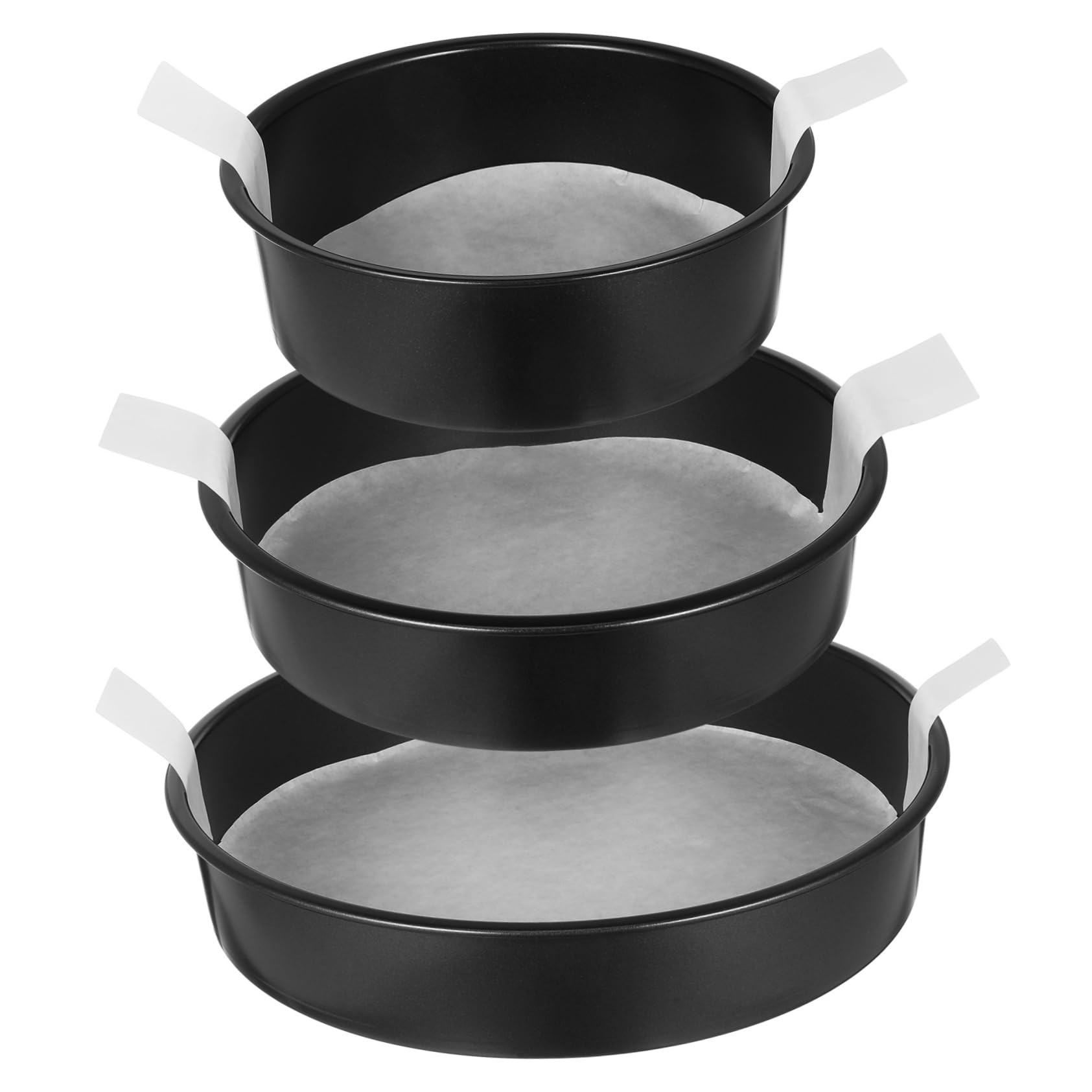 3 Stück Runde Kuchenformen Teilig mit Pergamentpapier Antihaftbeschichtet für Schichtkuchen und Verschiedene Backbedürfnisse Vielseitig Einsetzbar für Zuhause und Bäckereien