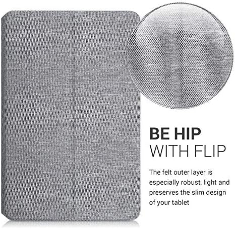 kwmobile Case Compatible with Huawei MatePad (10.4") - Slim Book Style Tablet Cover with Stand Feature - Light Grey