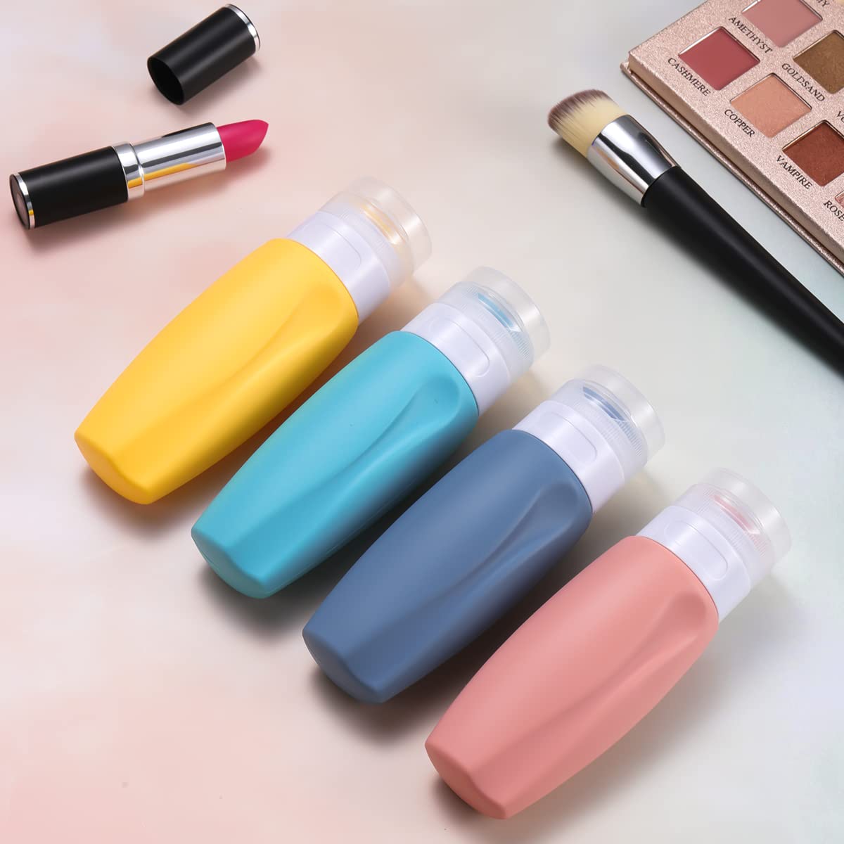 4 Bottiglie Da Viaggio Silicone 90ml | Senza BPA, Antiperdite | Per Shampoo, Lozioni E Cosmetici - Foto 12