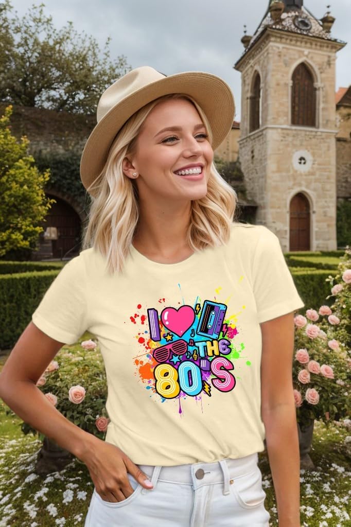 80s Shirts for Women I Love The 80s T Shirts 80's Themed Disco Music Top 1980s Party Graphic Tee Casual Outfit - Image 2