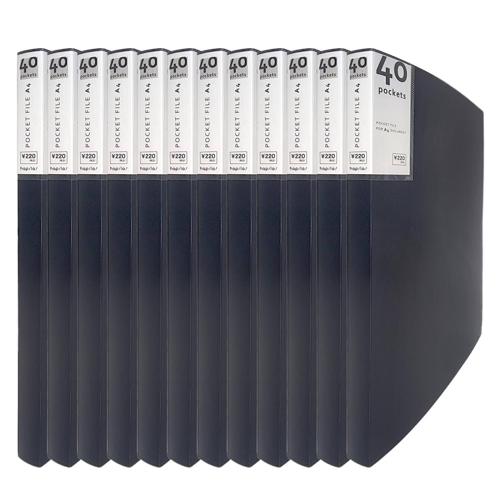 Amazon | ハピラ 背見出し付きクリアーファイル A4 40ポケット