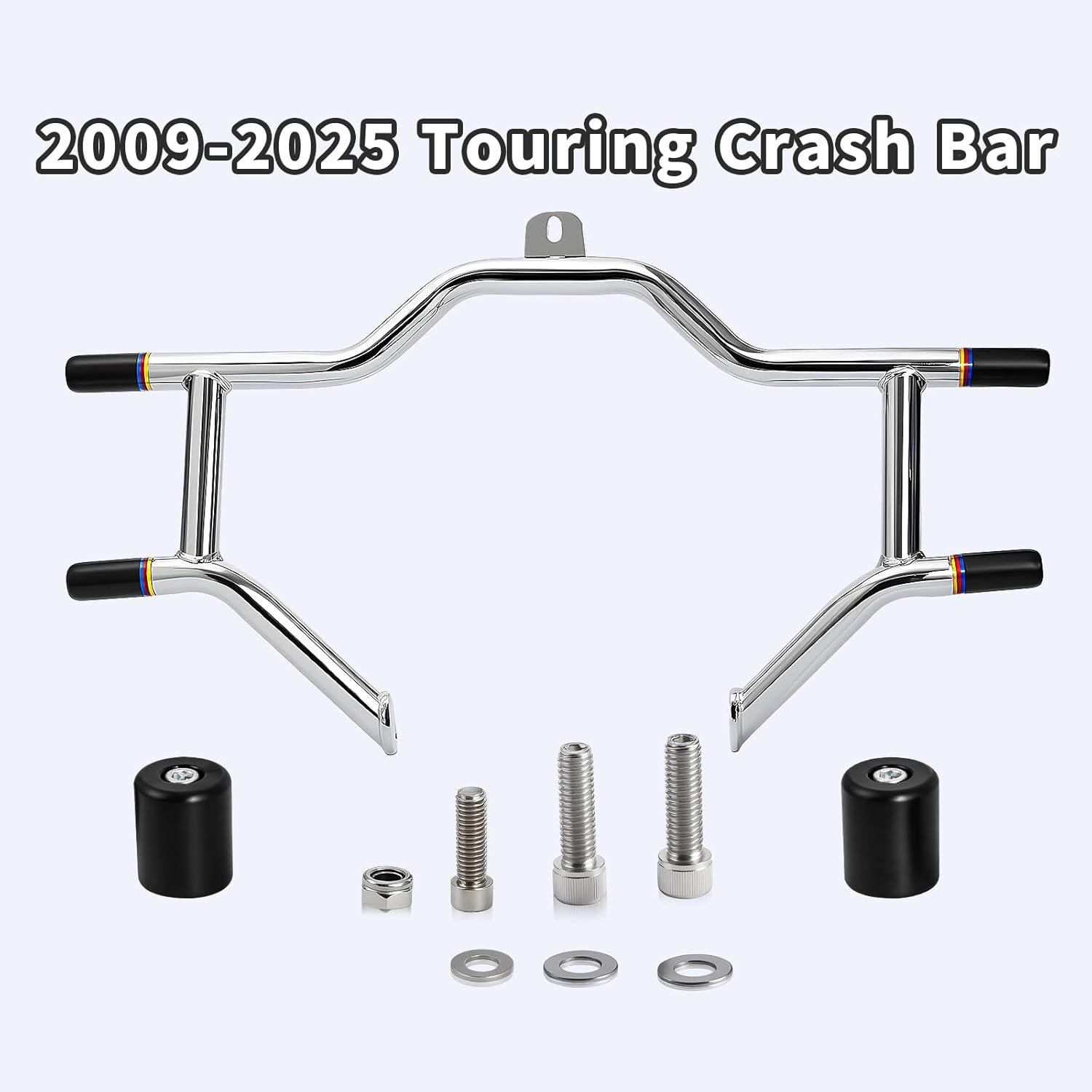 1.25" Front Engine Guard Crash Bar Flat Out Bar for Harley Touring 2009-2025 Street Glide Road King Electra Glide Ultra Limited Trike,Chrome【 Does not fit Road Glide Models】