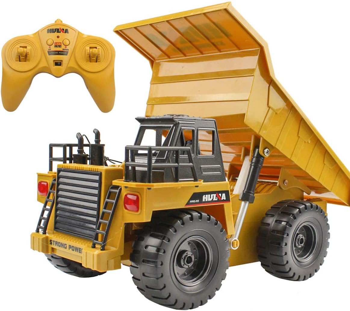 Remote Control Dump Truck,RC Dump Truck 2.4G Construction Vehicle Toy RC Truck 4WD with Lights