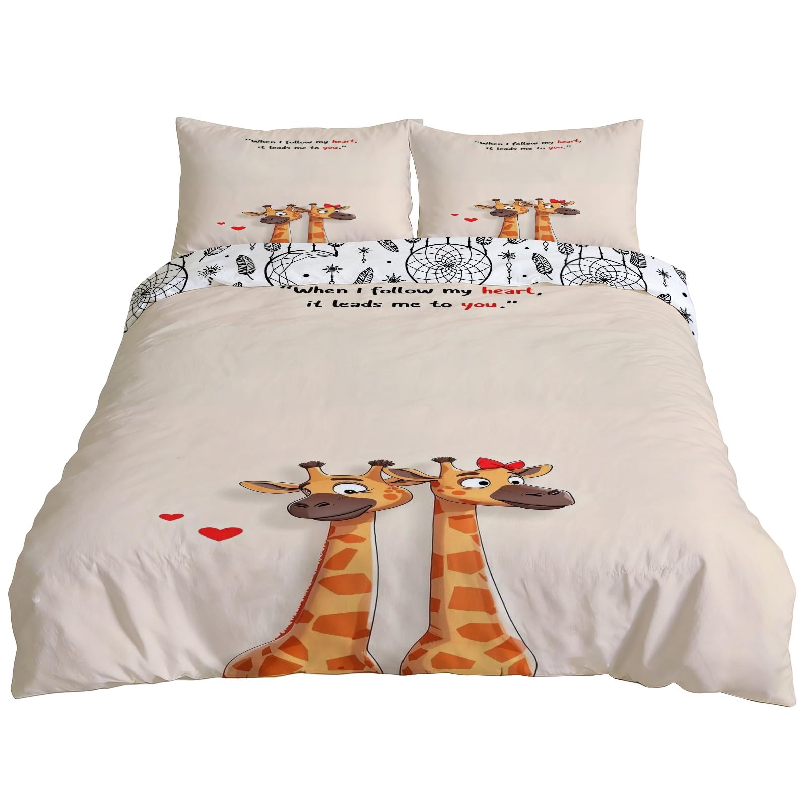 Housse de couette 240x220 attrape-rêves réversible en microfibre douce avec 2 taies
