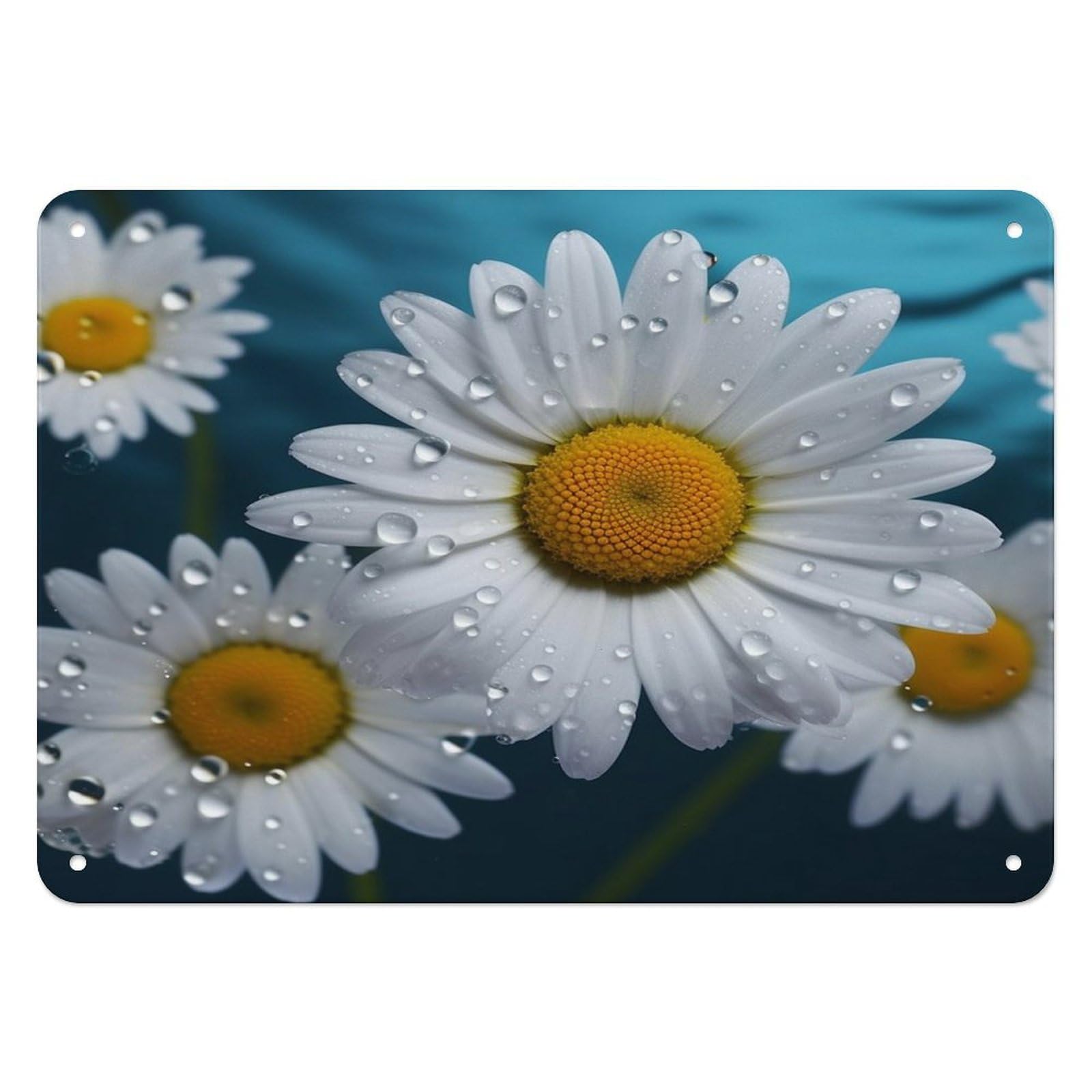 Btcowzrv Style Daisy Flowers Metal Sign, 5.5" X 7.9" Tin Wall Decor, Wall Art Plaques For Home Wedding Decor Room Living Room Decoration
