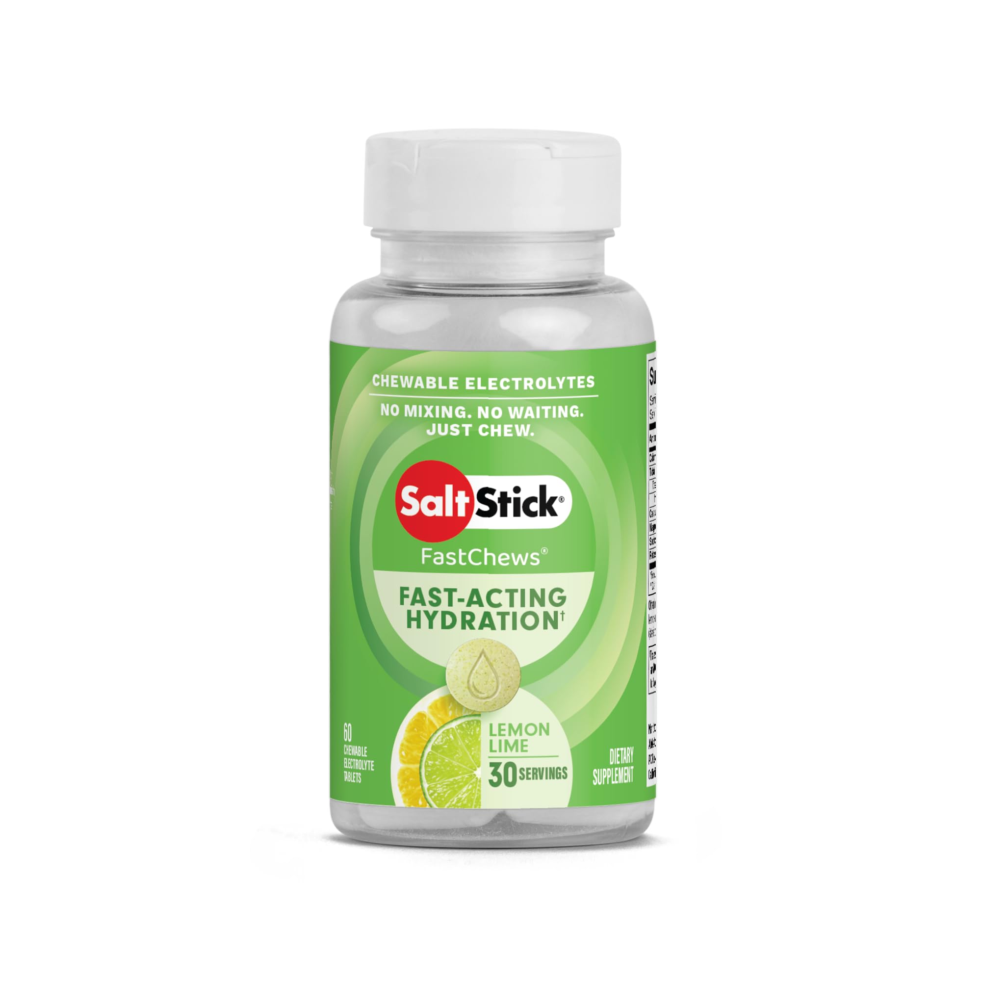 SALTSTICK Fastchews Citron - Boite de 60 pastilles electrolyte à croquer