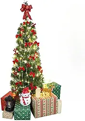 Árvore de Natal Decorada 120cm Completa Verde | Galhos Ajustáveis | Kit para Casa e Comércio(1.2m-A)