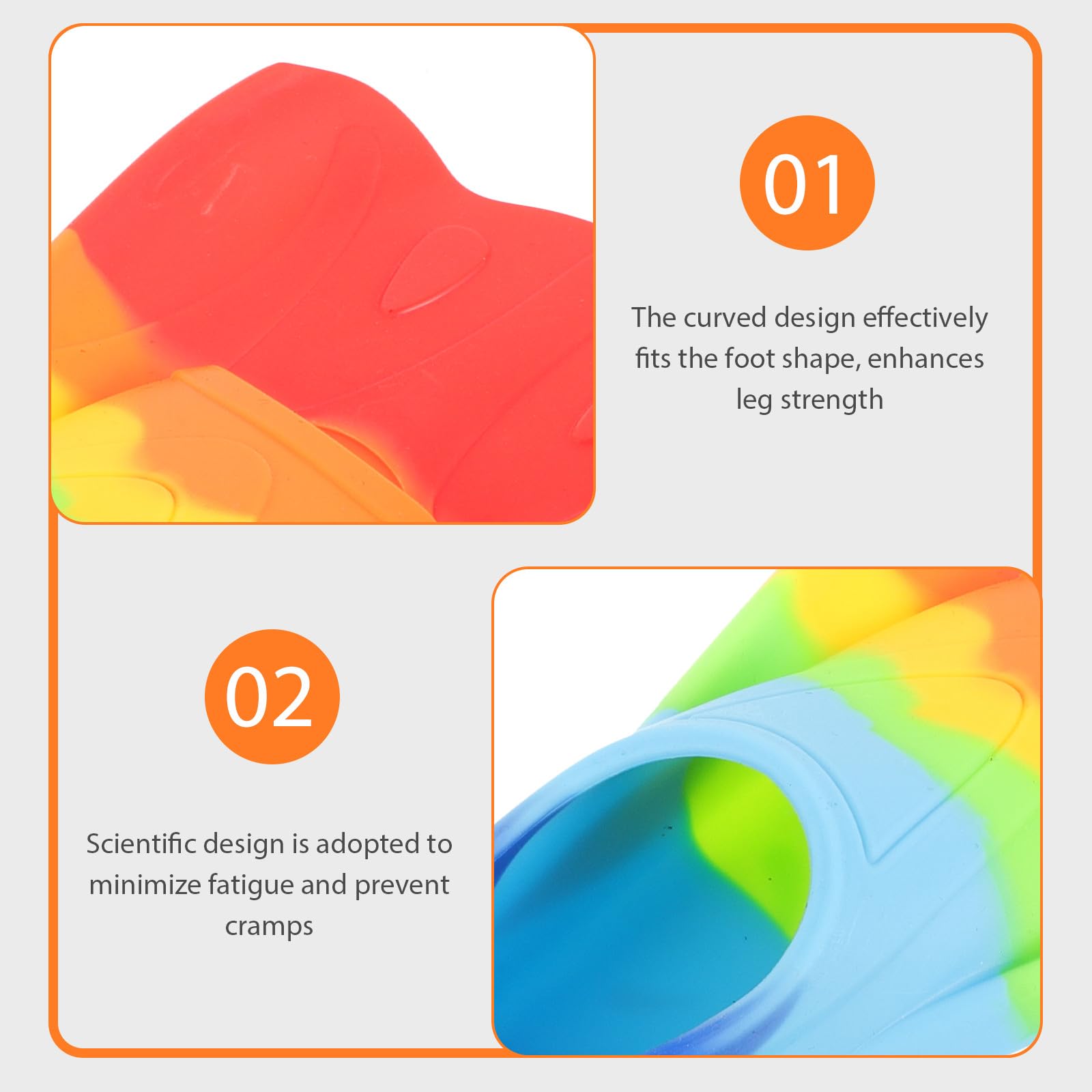 Toyvian Palmes de Natation en Silicone Légère et Flexible Confortables et Sûres Modèle Xxs27-29 pour Garçon et Filles Débutants pour l'enseignement Plongée