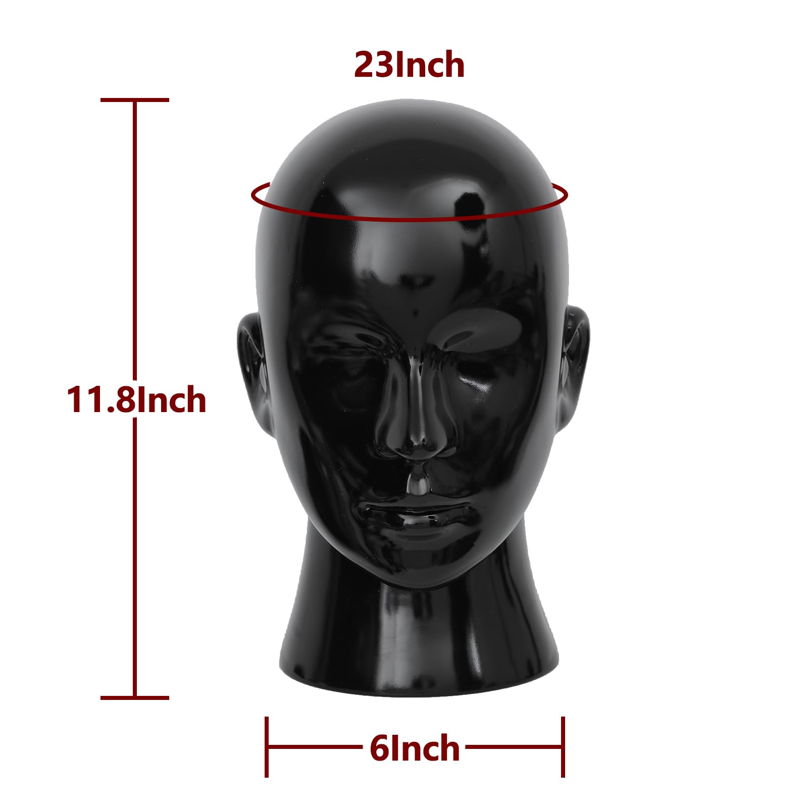 Mannequin-Kopf, männlich – Professioneller Kosmetik-Übungskopf für die Präsentation von Headsets, Kopfhörern, Spielkonsolen, Hüten, Perücken und Schmuck（L20-LH）