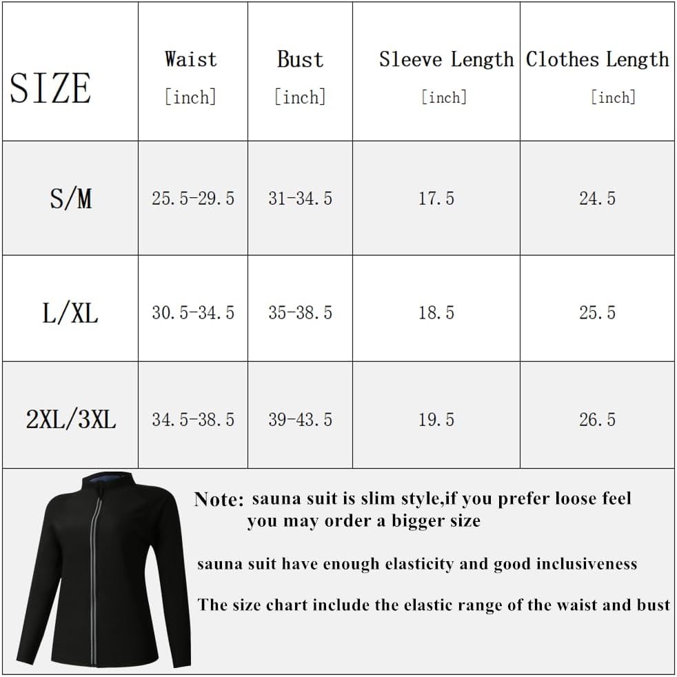 Sauna Suit for Women Sweat Jacket Sweat Slimming Body Shper suits Long Sleeve Zipper Shirt Workout Tops - Image 5