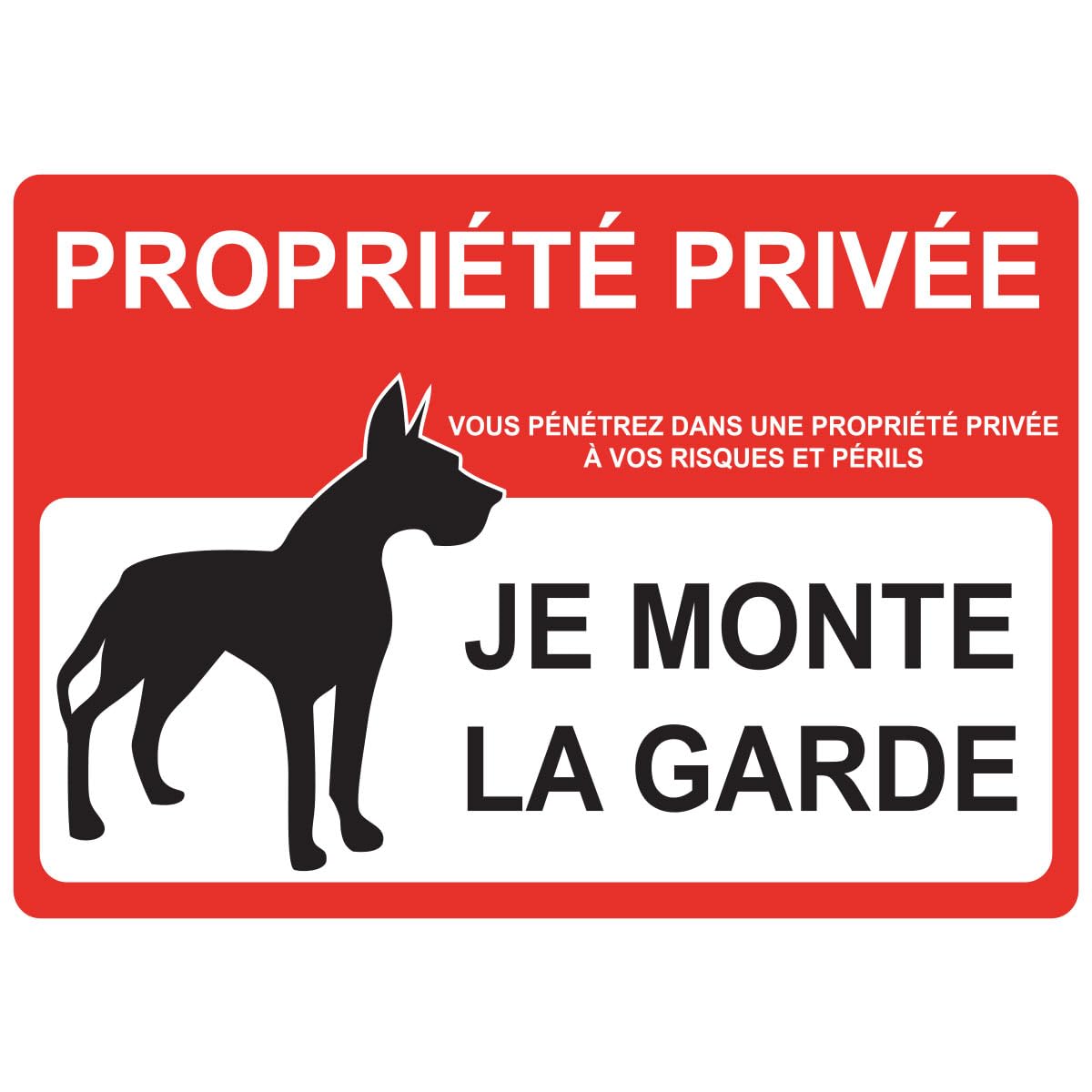 Ambiance Sticker Laminated Laminated Warning Sign Sticker Guard Dog Warning Sign Water and UV Resistant