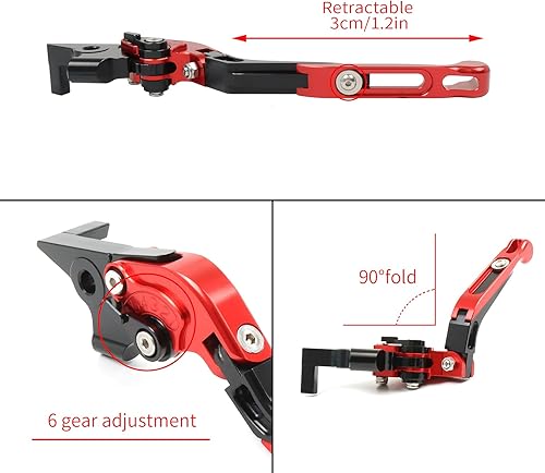 Miniatura 4 de BAIONE Worldmotop - Juego de palancas de embrague de freno de motocicleta CNC de repuesto para Honda CRF1100L Africa Twin CRF 1100L 2017-2021 (rojo)