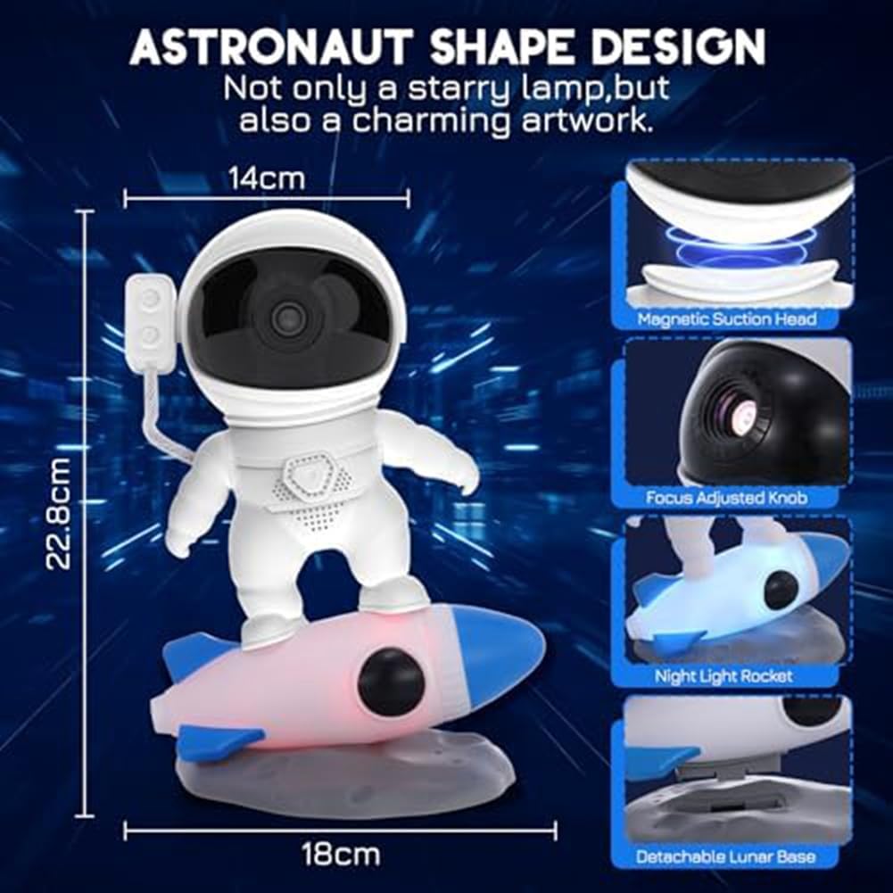 Projecteur d'étoiles 4K HD, lumière de galaxie, projecteur de galaxie d'astronaute pour chambre, lumière, cadeaux pour enfants et adultes