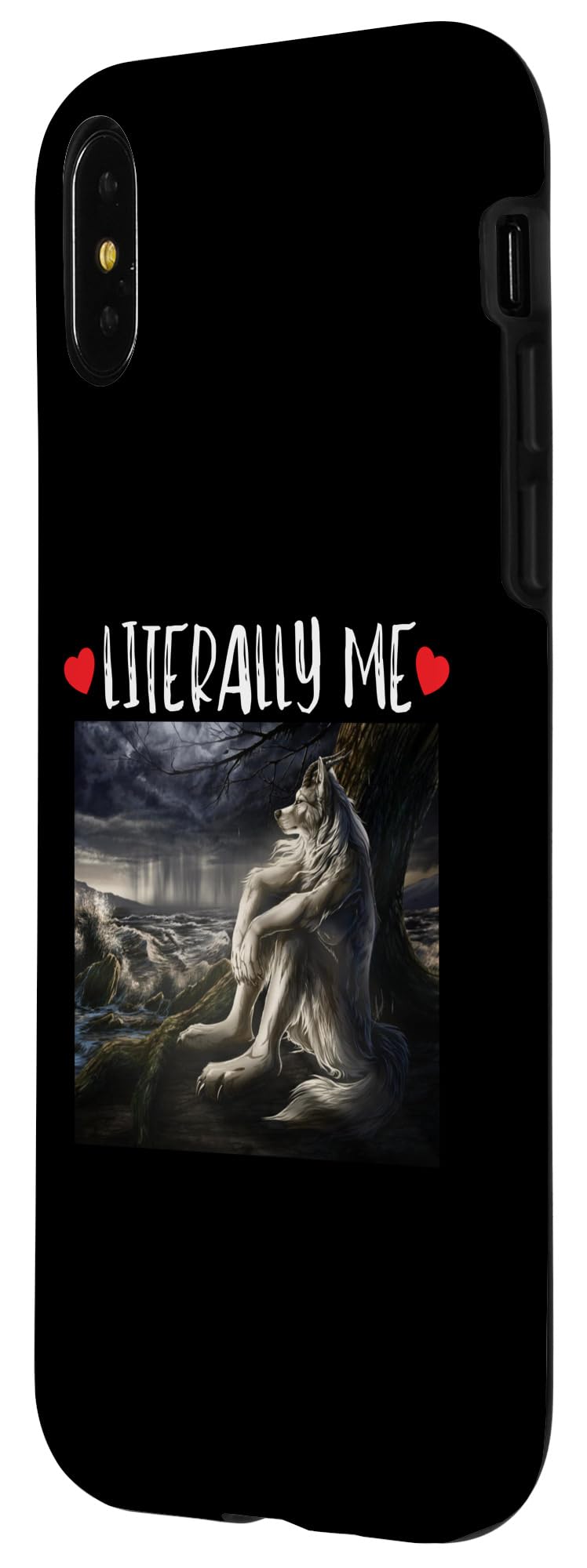 iPhone X/XS Literally Me Funny Cringe Werewolf Sarcastic Meme Case - Image 2