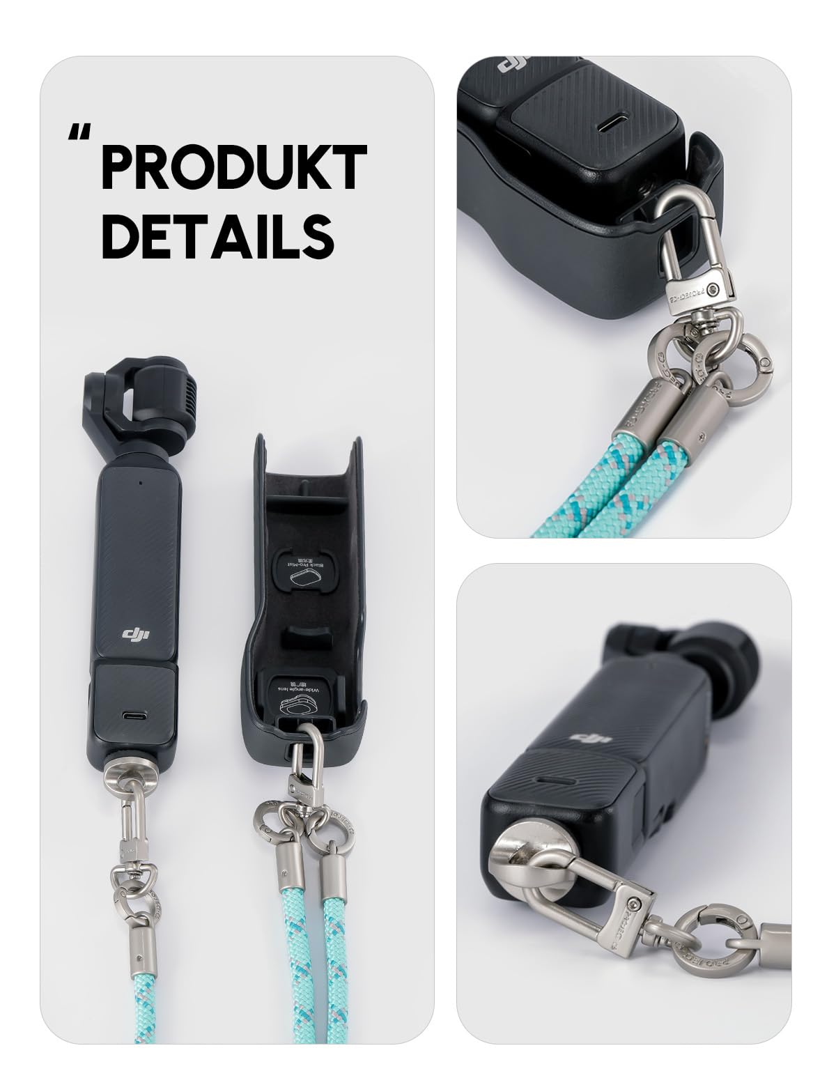 Pocket3 Umhängeband, Handyband Pads 2, Handykette, Umhängeband & Handgelenksband, Trageband für DJI Osmo Pocket 3, Handyband