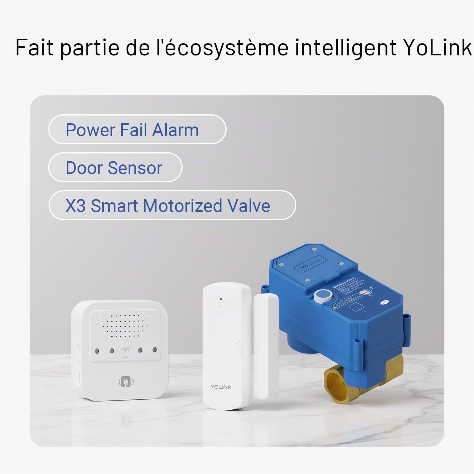 YoLink – Lot de 4 capteurs de fuite intelligents sans fil à la plus longue portée du monde, compatibles avec Alexa et IFTTT Détecteur de fuite avec alertes d'applications et moniteur à distance,