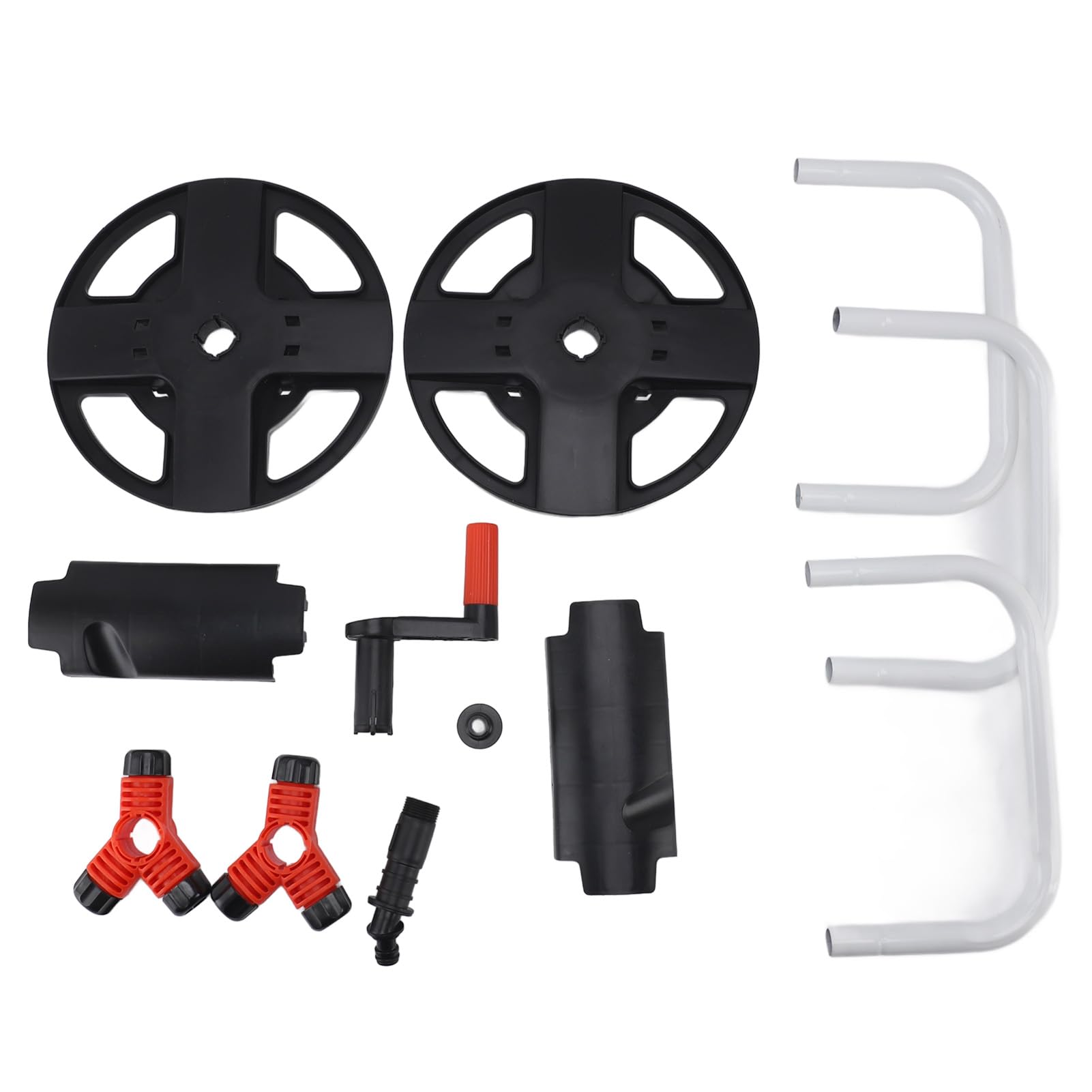 Soporte portátil para Carrete de Manguera, Carrito para jardín, césped, Granja, Lavado de Autos, ABS Negro