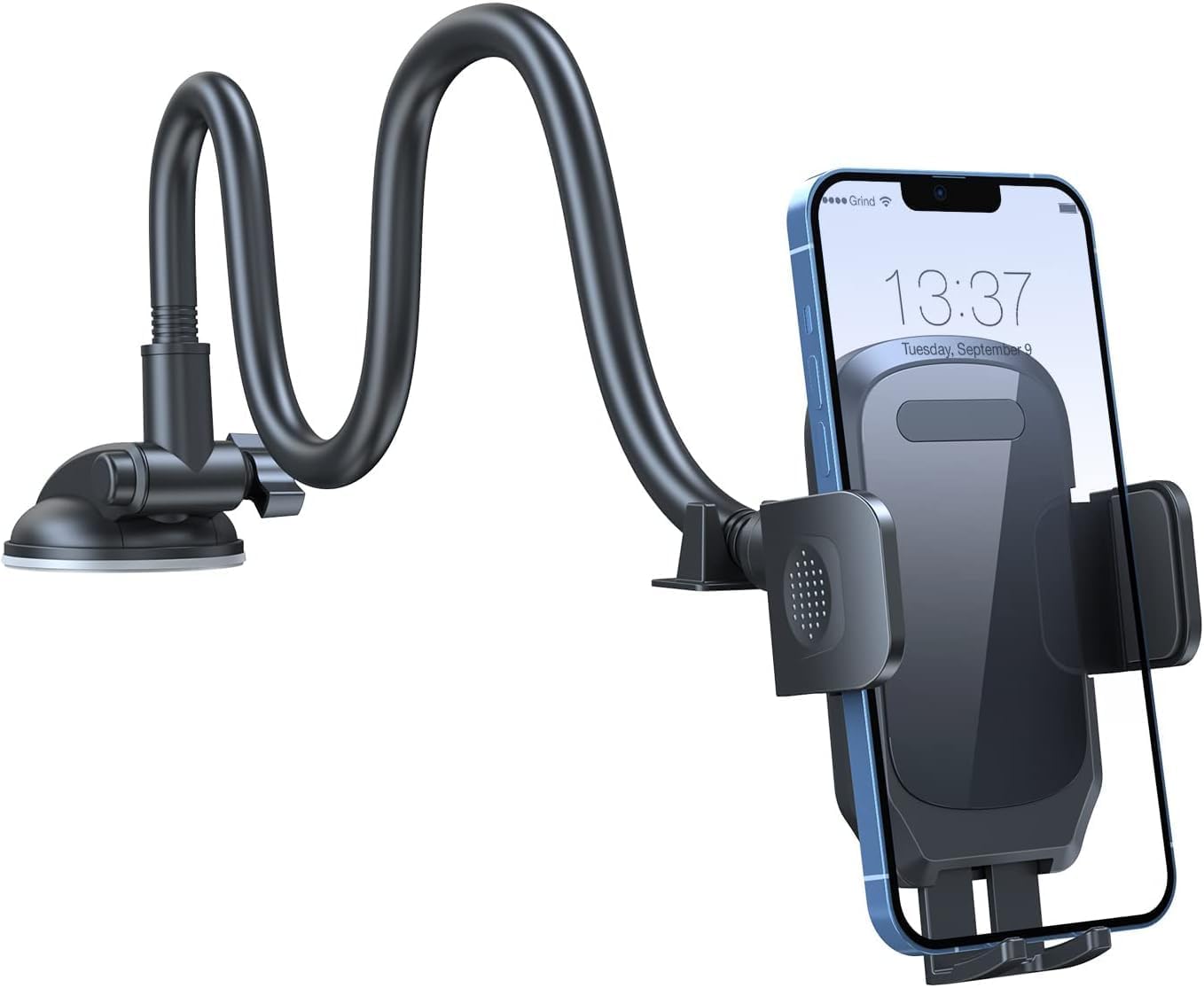 Car Phone Holder Mount,Dashboard/Windshield Cell Phone Holder,Gooseneck