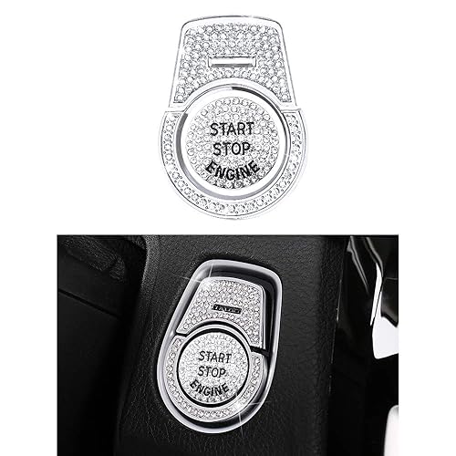 1797 Tapones de anillo de botón de arranque de encendido compatibles para BMW, accesorios brillantes, cubiertas adhesivas para decoración interior