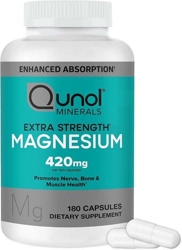 Magnesium 420mg, Extra Strength, High Absorption, Vegetarian, 180ct | 100% Daily Value, Supports Nerve, Bone & Muscle Health, Cognitive Performance, Healthy Stress Response; Gluten-Free, Non-GMO