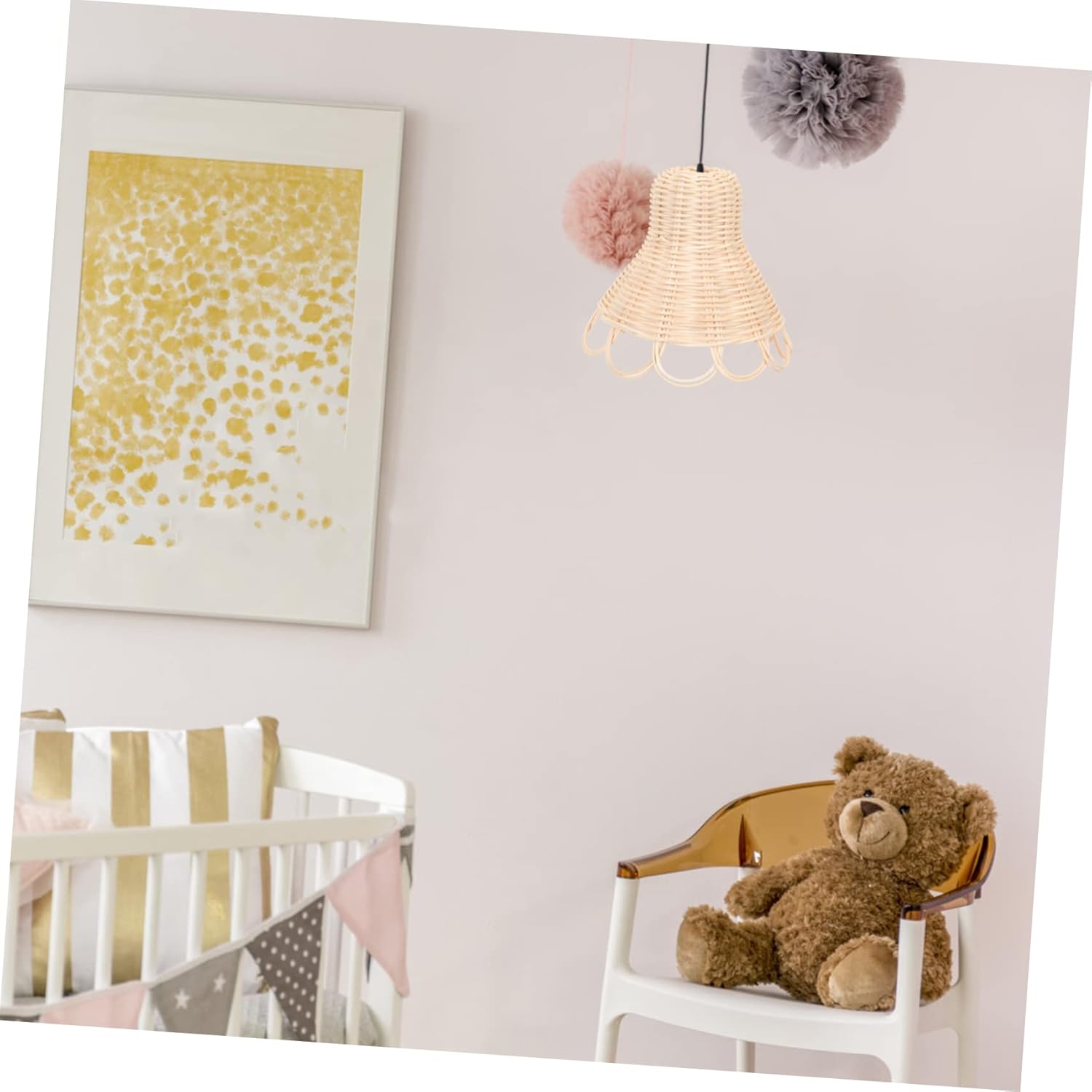 MAGICLULU 3pcs Woven Rattan Ceiling Light Shade Pendant Lamp Cover for Rustic Home Decor Easy to Install Hanging Light Fixture for Living Room Bedroom Cafe and Events