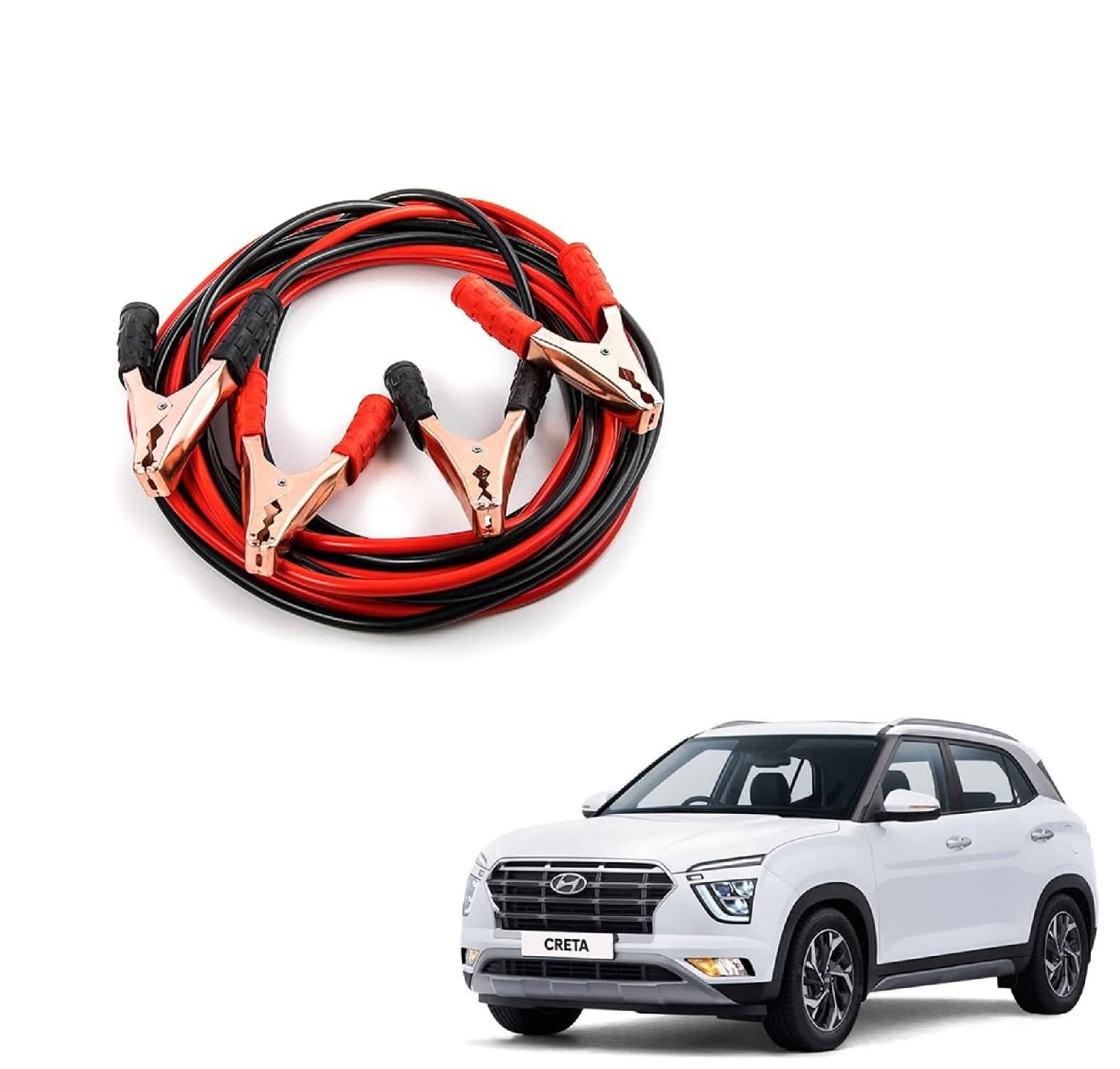 Kozdiko Heavy Duty Auto Jumper Cable Battery Booster Wire Clamp with Alligator Wire Emergency Car Battery Charging Booster Cables Compatibile with Hyundai Creta (4040-Present)-image-37