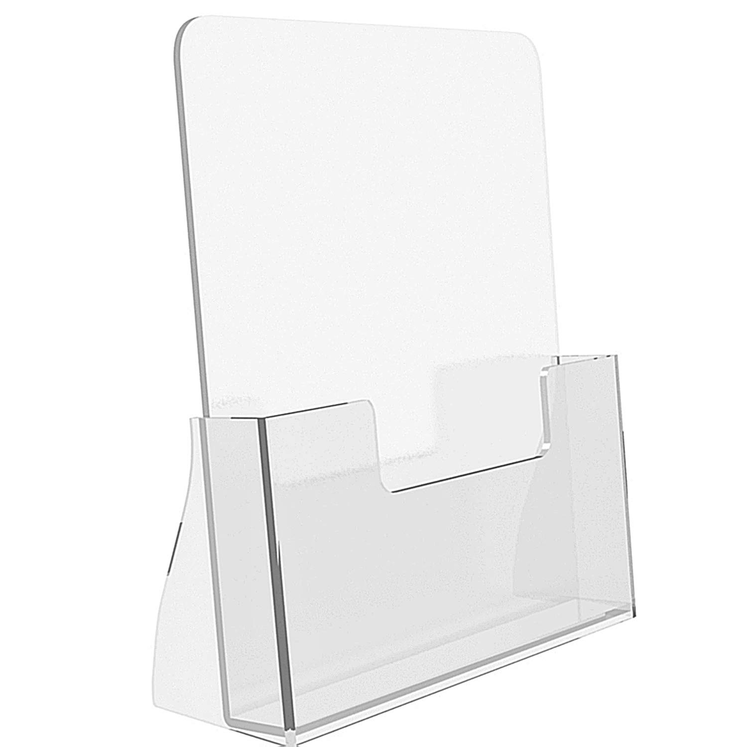 Elegant Creations Acrylic A4 Brochure Holder Paper size 8.5 x 11.6 inches 2 Pack, Clear Acrylic Literature Holder Flyer Organizer for Magazine, Pamphlet, Booklets. 2