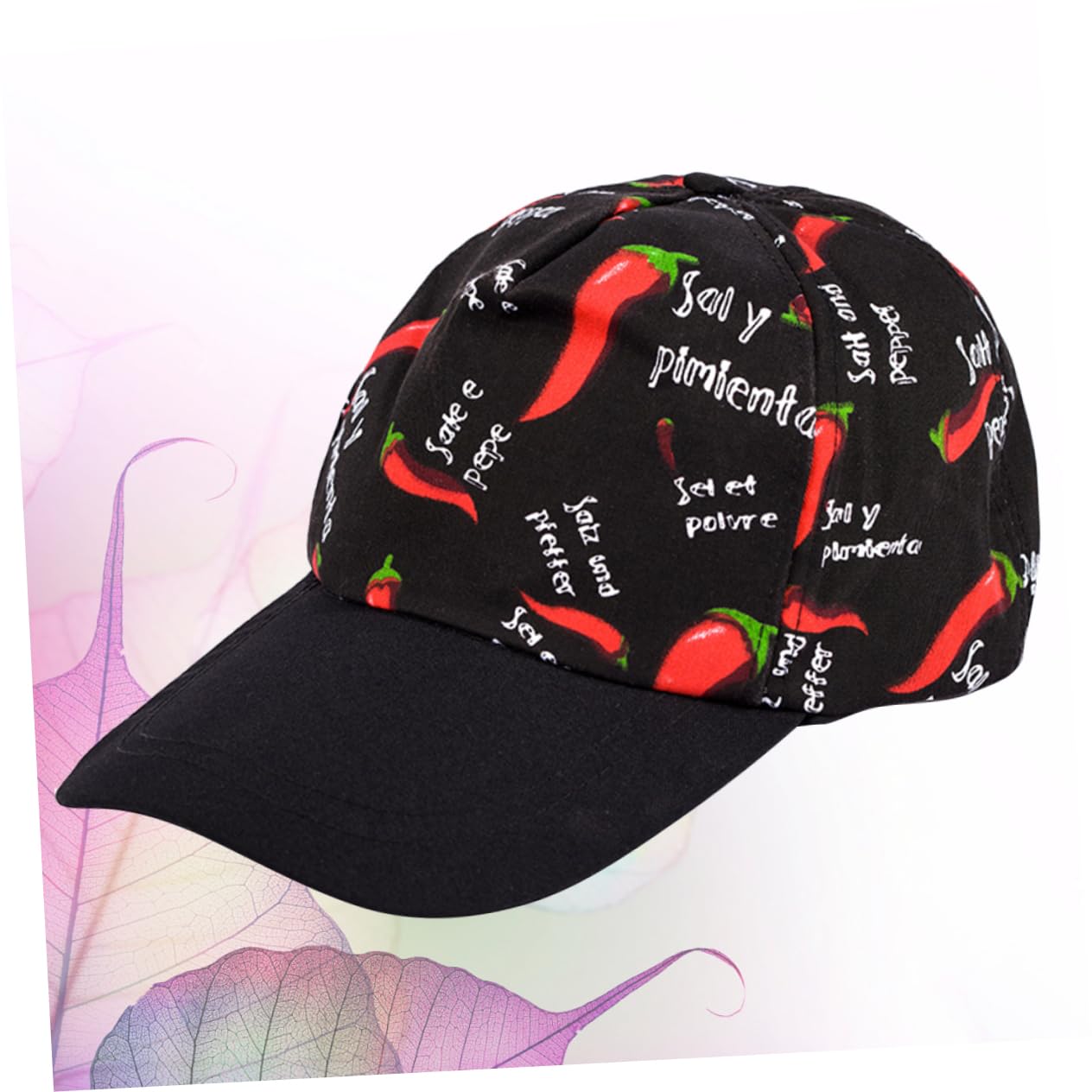 minkissy 1Pc Creative Peaked Chef Hat with Chilli Pattern Comfortable Kitchen Cap for Chefs Stylish Working Accessory for Cooking and Baking Easy to Black